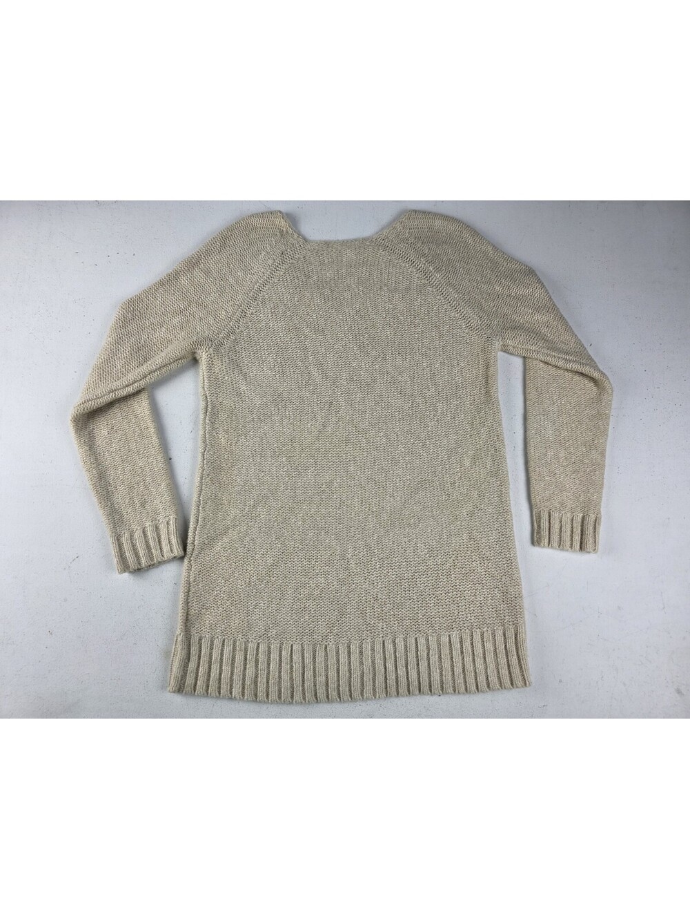 Lauren Ralph Lauren Knit V Neck Sweater  Women's Medium Beige Neutrals Designer - Picture 9 of 10